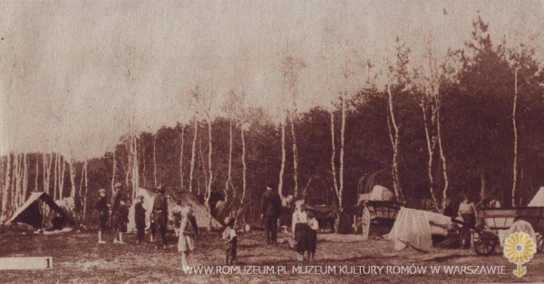 Ogólny widok, Obóz cygański w lesie pod Kleszczowem